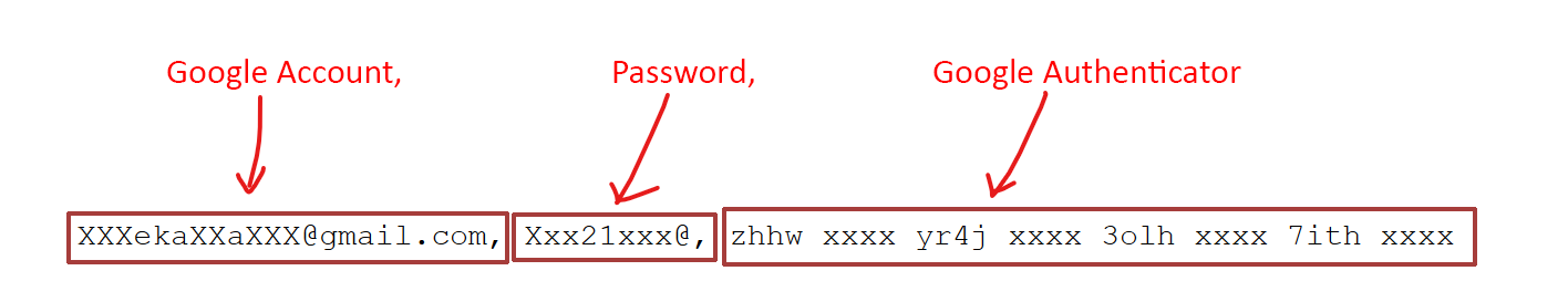 Example of a Google Authenticator OTP code