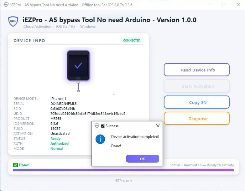iEZPro A5 Bypass No Need Arduino [Win Tool] 